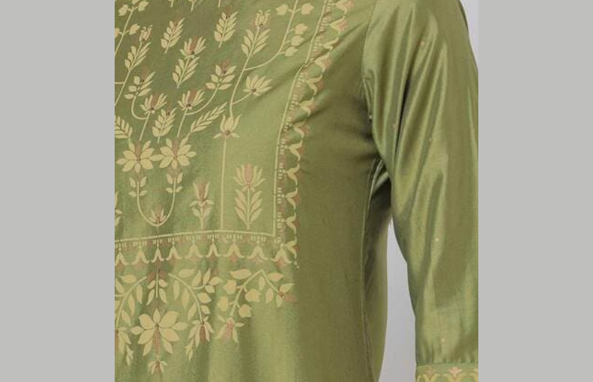 olive straight kurta for women