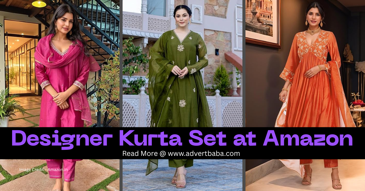 Ladies Style Tips: Designer Kurta Set for Women at Amazon