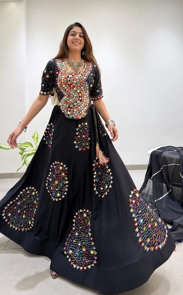 black garba dress for women
