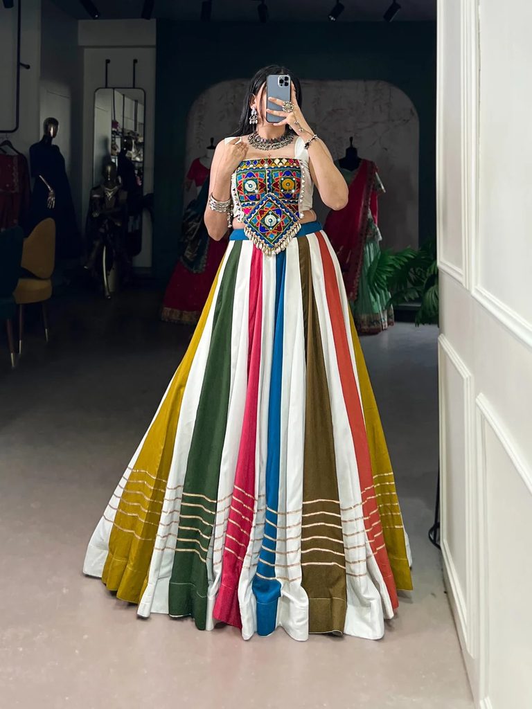multicolour garba dress for women